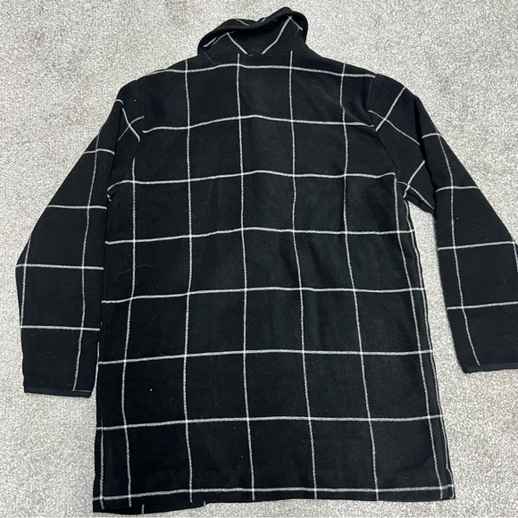 Marine Layer Coat Womens XL Black Windowpane Liverpool Snap Coatigan Snap - Picture 8 of 8
